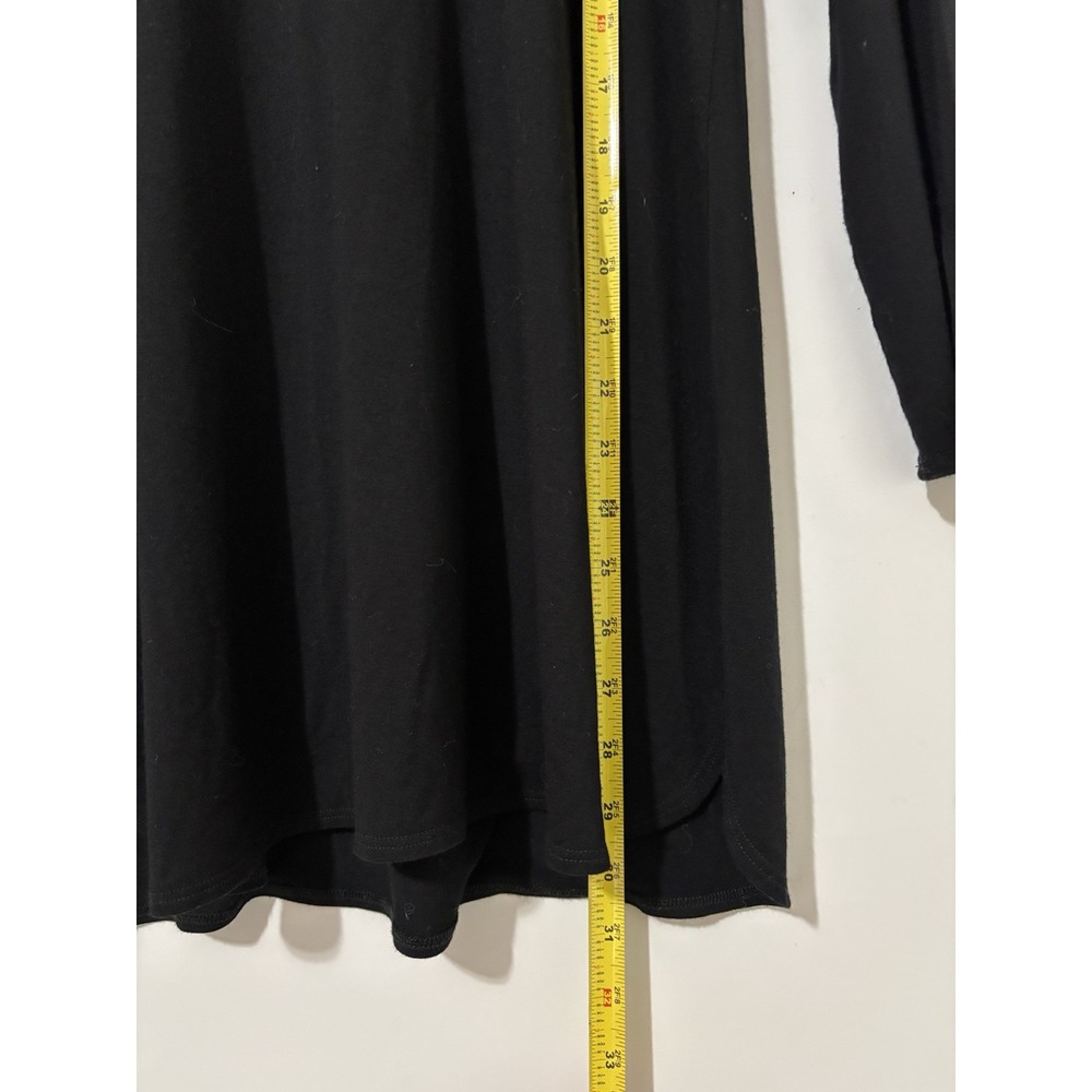 Eileen Fisher‎ Petite Black Long Sleeve Tunic Top Dress PM Classic Minimalist - Picture 3 of 9